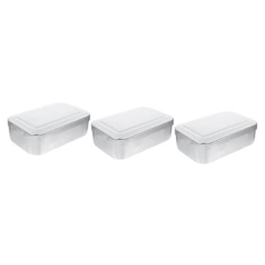 Imagem de HEMOTON Caixa 3Pcs lancheira vintage lancheiras para mulheres material de acampamento metal merendeira suporte de comida de piquenique recipiente de comida retângulo caixa de comida coisa