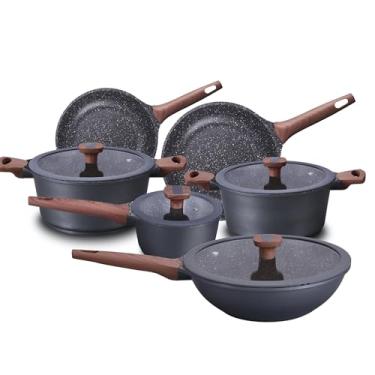 Imagem de Jogo de Panelas Titanium Exclusive Antiaderente Granito Bkza by MTA (6 Peças Plus)