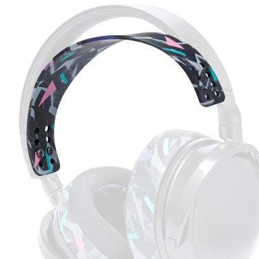 Imagem de WC Headbandz Maxwell – Tiara de silicone atualizada para Audeze Maxwell da Wicked Cushions – Estilo com designs de almofadas de ouvido correspondentes | Preto dos anos 90