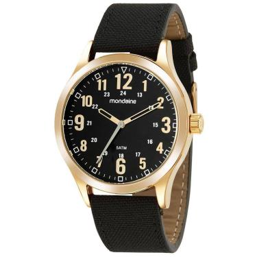 Imagem de Relógio MONDAINE masculino dourado couro 99626GPMVDJ2