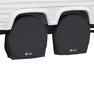 Imagem de Classic Accessories Capas de roda para trailer, rodas de 94 a 104 cm de diâmetro (barramento), 23,5 cm de largura do pneu, preto