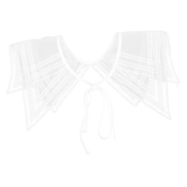 Imagem de CALLARON cachecol colar gola feminina curto coleira acoplável xaile colares falsos camiseta de colarinho Moda gola falsa decorar garfo triangular mulheres fio macio tecido
