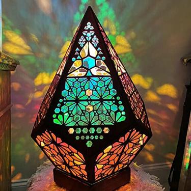 Imagem de Luminária de chão decorativa boêmia, luminária de mesa turca luzes coloridas de diamante, céu estrelado 3D prismático luminária de cabeceira para festa, férias, casamento, luz noturna para sala de estar quarto (#1)