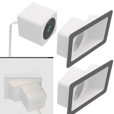 Imagem de Teccle Suporte de janela angular para telefoto Wyze Cam OG e OG, inclinação de 20 graus para cima/baixo/esquerda/direita através da janela Use Cam OG, olhando para o quintal da frente e entrada de automóveis (suporte de janela de inclinação de 20°, branco/pacote com 2)