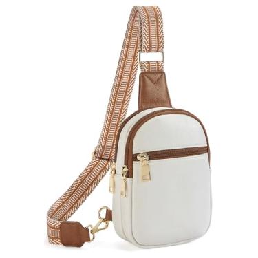 Imagem de Telena Pequena bolsa tiracolo feminina de couro vegano, pochete moderna, bolsas transversais para mulheres para viagens, 1-bege marrom, Small, Bolsas de cintura modernas