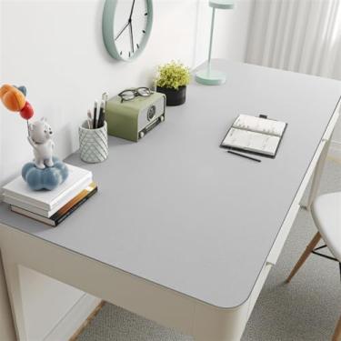 Imagem de UEAUY Tapete de mesa de couro PU antiderrapante à prova d'água protetor de mouse pad grande para mesa de escritório e trabalho doméstico cinza 50 cm x 160 cm