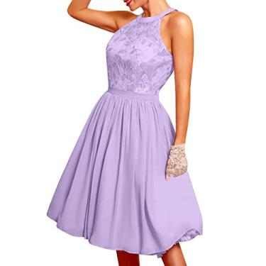 Imagem de Vestido feminino curto de verão plus size lindo vestido aberto nas costas vestido de verão vestido elegante vestido casual vestido de baile, Roxa, P