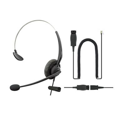 Imagem de DailyHeadset RJ9 Avaya Fone de ouvido para telefone compatível com Avaya série 1600, 9600, J100, modelo de telefones com cancelamento de ruído e adaptador de 3,5 mm para smartphone