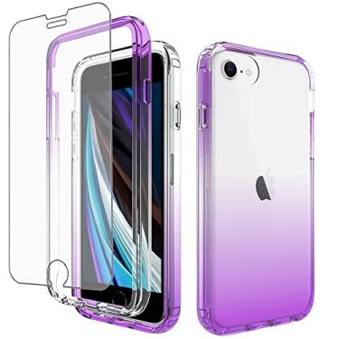 Imagem de Asuwish Capa de telefone para iPhone 6/6s/7/8/SE 2020 2022 com película protetora de tela transparente TPU fina híbrida silicone acessórios para celular i Six Seven 6a i6 i7 i8 7s 8s SE2020 SE2 2