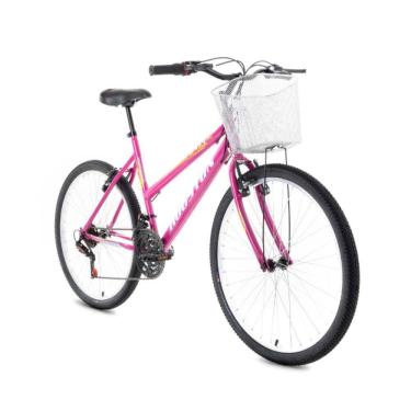 Imagem de Bicicleta de passeio com cesta Rosa Pink aro 26 Houston