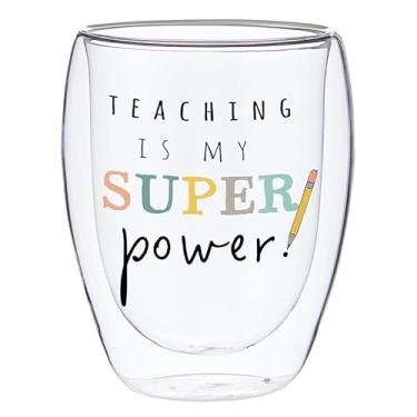 Imagem de Heartfelt Collection Taças de vinho - Vidro de parede dupla isolada sem haste para vinho ou coquetel, 340 g, Superpower