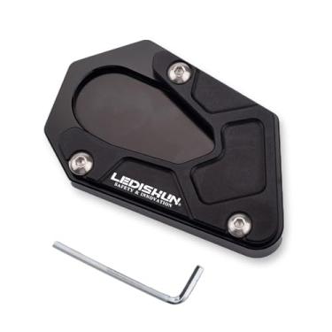 Imagem de LEDISHUN Suporte lateral para motocicleta Suporte de placa ampliadora de pé (para veículo Suzuki) GSX-S1000F; Katana; GSX-S950; GSX-S750; GSX-S1000 GT; GSXS (preto)