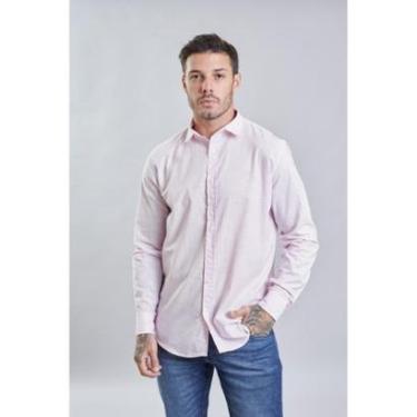 Imagem de Camisa Social Manga Longa Masculina de Botão Gola Polo Color Dialogo Jeans-Masculino