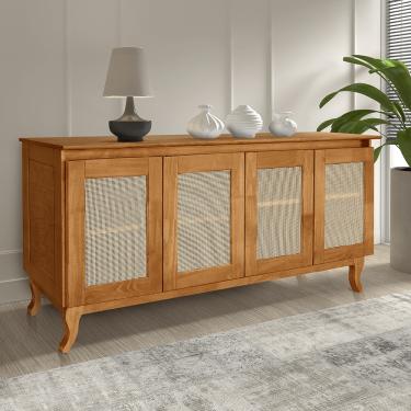 Imagem de Buffet Aparador Tela 4P Madeira Deltan Imbuia - Atraente