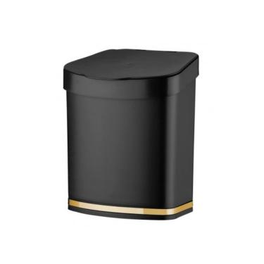 Imagem de Lixeira Em Plástico Eleganza 2,5L Future Branco e Cromado