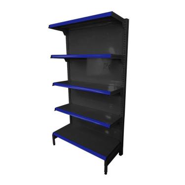 Imagem de Gôndola Prateleira Preta 5 Níveis 40x30 New Plus 1,70 Parede Inicial pe Azul - Sa Gôndolas