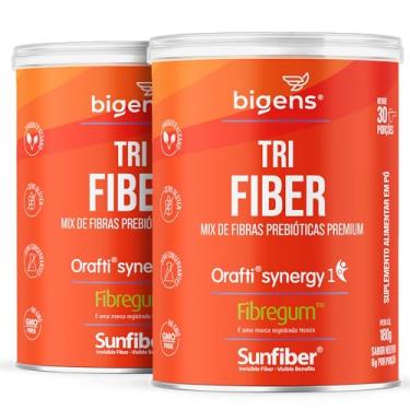 Imagem de Tri Fiber, Mix de Fibras Prebióticas Premium, Inulina, Goma Acácia, Goma Guar, Vegano, Unidade 180g, Bigens (Kit 2)