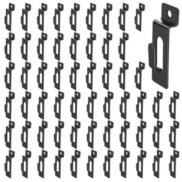 Imagem de Yauhar 60 peças Slatwall Utilitário Entalhe Gancho Metal Slat Wall Display Hangers Picture Hook Slatwall Acessórios para Moldura de Fotos Pintura Obras de Arte Painel Pegboard Slat Grade Prateleira