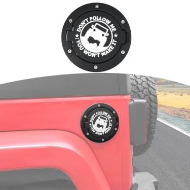 Imagem de RT-TCZ Tampa de porta de enchimento de combustível acessórios externos para Jeep Wrangler JK e Unlimited 2007-2017 (logotipo da caveira)RT-TCZ Jiaszzt06139