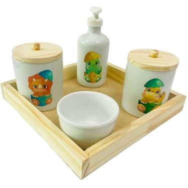Imagem de Kit Higiene Bebê Dinossauros Porcelana