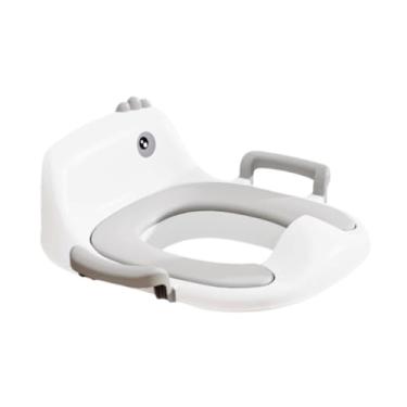 Imagem de Kokiya Assento de penico para bebês para crianças Front Assento de vaso sanitário removível e confortável para economizar espaço Anel de treinamento, Cinza