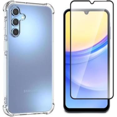Imagem de Kit Capa Capinha Anti-Impacto + Película 3D Vidro Temperado Para Samsung Galaxy A15 4G/5G | Proteção Total | Transparente | Case Air Anti Impacto + Película De Vidro Temperado 3d Resistente