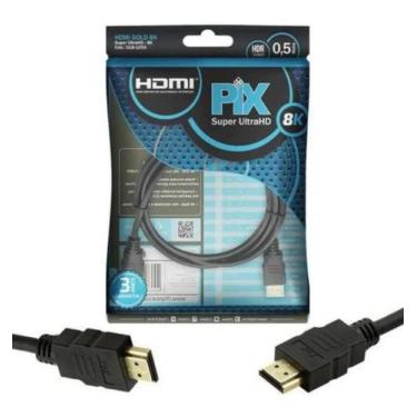 Imagem de Cabo Hdmi 2.1 Gold 8k Ultra Hd Hdr 19p Tv Games 0.5 Metros - Chipsce