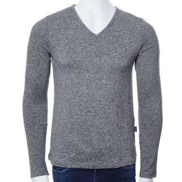 Imagem de Camiseta Masculina Lezi Térmica Gola V Cinza Mescla - 500807, G