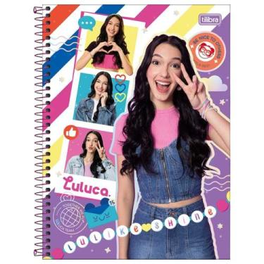 Imagem de Caderno Luluca Capa Dura Espiral 1 Matéria 80F Escolar, Roxo