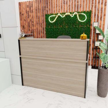 Imagem de Balcão Atendimento Recepção Consultório 140x60cm com Gaveta - Netmobil