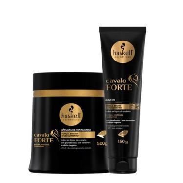 Imagem de Kit Cavalo Forte 1 Máscara 500ml 1 Leave In 150g Haskell