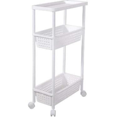 Imagem de Carrinho organizador 3 prateleiras rack multiuso varanda banheiro brin