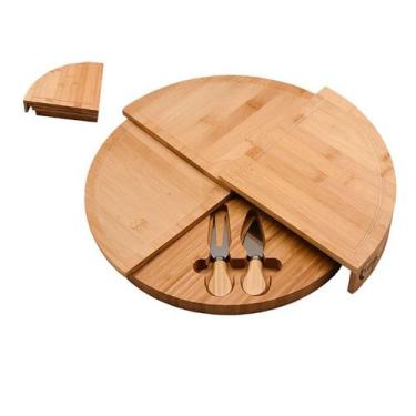 Imagem de Tábua Petisqueira Queijo 3 Peças Bambu 37cm Kenya Marrom