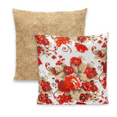 Imagem de Kit 2 Capas de Almofada c/ Zíper 40x40cm Gorgurinho Cor: ROSAS VERMELH