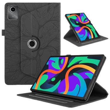 Imagem de TIPOYOROO Capa giratória para Lenovo Tab M11 11 polegadas 2024 (TB330FU) couro PU rotação de 360° capa multi-ângulo leve suporte flip giratório com suporte para caneta - preto