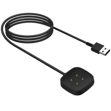 Imagem de Threeeggs Compatível com carregador Fitbit Versa 3, suporte de base de carregamento de substituição para smartwatch Versa 3 (não para Versa/Versa 2)