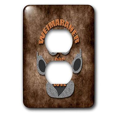 Imagem de 3dRose lsp_22118_6 Weimaraner Dog Love Dog Raça em cinza e marrom 2 tomadas