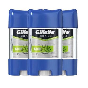 Imagem de Kit Desodorante Gel Antitranspirante Gillette Hydra Gel Aloe 82g - 3 U