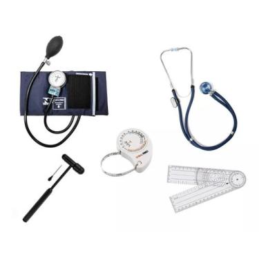 Imagem de Kit De Fisioterapia Com Martelo Buck Preto - P.A.MED,  Azul