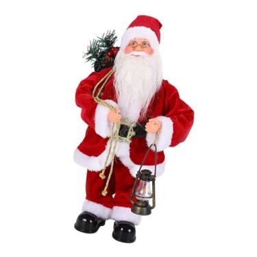 Imagem de shamjina Brinquedo musical de papai noel elétrico para crianças decoração de natal adorável presente de natal decoração para desktop festa favor barra, Segurando a Lanterna