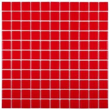 Imagem de Pastilha de Vidro K2503 - CRISTAL LISA VERMELHO 30x30cm - Glass Mosaic