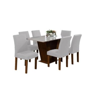 Imagem de Kit 4 Capa De Cadeira Com Elástico Sala Cozinha Luxo - Dennis Confecçõ