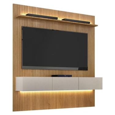 Imagem de Home Suspenso Frisado Curitiba 180 Cinamomo Off White com Led - Valdem