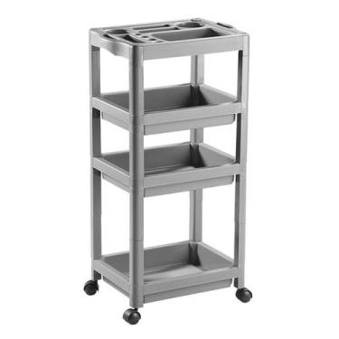 Imagem de Carrinho Auxiliar Salão de Beleza e Cabeleireiro Júnior Cinza Dompel