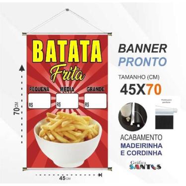 Imagem de Banner pronto Batata Frita REF 031 - medida 45x70 cm (arte Pronta) - P