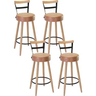 Imagem de Kit 4 Banquetas Decorativas Moscou material sintético Amarula SalaOne