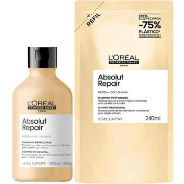 Imagem de Kit Loreal Absolut Repair - Shampoo 300ml e Refil 240ml - L'Oréal Prof
