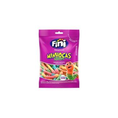 Imagem de Bala Gelatinas Fini Minhocas Cítricas Pacote com 90grs