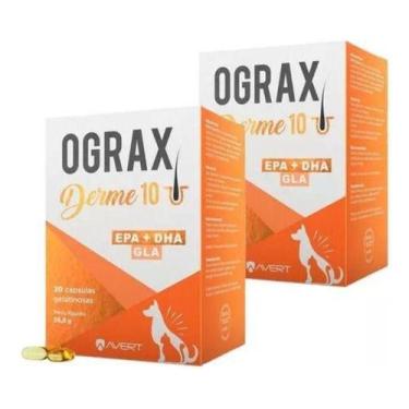 Imagem de 2 Ograx Derme 10 Avert Suplemento Alimentar para cachorro cão cães 60 