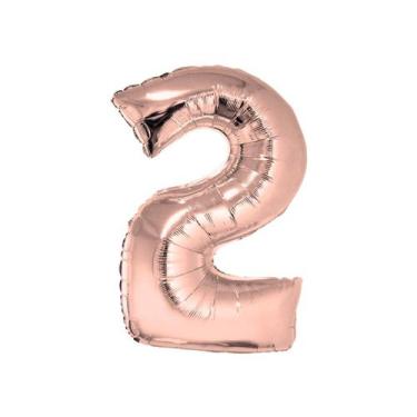 Imagem de Balão Metalizado Número Rose Gold - 40cm - Extra Festas, 2